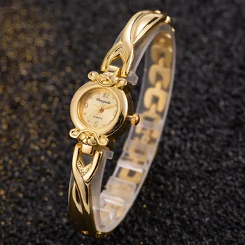 2021 Módne Zlato Retro Hodinky pre Ženy, Luxusné Elegantné Quartz Hodinky dámske Vzor Náramok Bežné náramkové hodinky Reloj Mujer