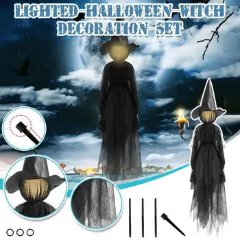 2022 Halloween Svetla do Čarodejnice Ghost 170cm Halloween Dekorácie Horor Rekvizity Strašidelný Kostra Pre Halloween Dekor Ovládanie Hlasom