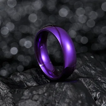 6 mm Farebné Dúhy Hladký Povrch z Nehrdzavejúcej Ocele, Prstene pre Ženy Trendy Roztomilý Kapely Svadobné Šperky