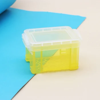 Bábika Dom S Nábytkom Mini Farebné Plastové Úložný Box S Vekom Námestie Zámok Príslušenstvo Miniatúrne Potravín Kontajner Prípade Scénu