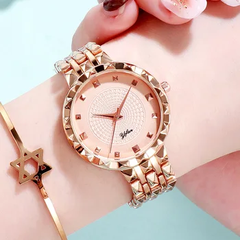 Hodinky Ženy Módne Luxusné Nehrdzavejúcej Ocele Dámy Náramok Hodiniek Quartz Šaty Náramkové hodinky Feminino Reloj Mujer Zápästie pre Darček