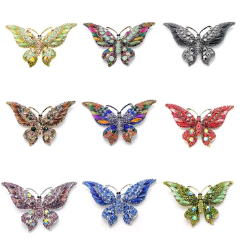 PD BROŠŇA Crystal Materiál Super Veľké Prehnané Motýľ Brošňa High-end Odevné Doplnky Brošňa pre Ženy Spilla